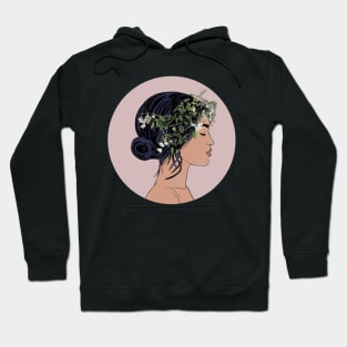 Beautiful asian woman minimalism flowers Hoodie